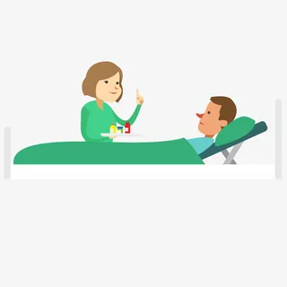 卡通医生与病人交流矢量素材免抠