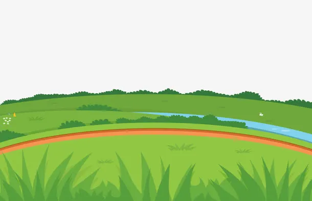 矢量绿色地平面免抠