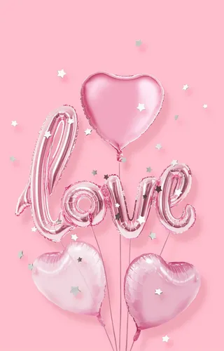 情人节背景粉色气球高清