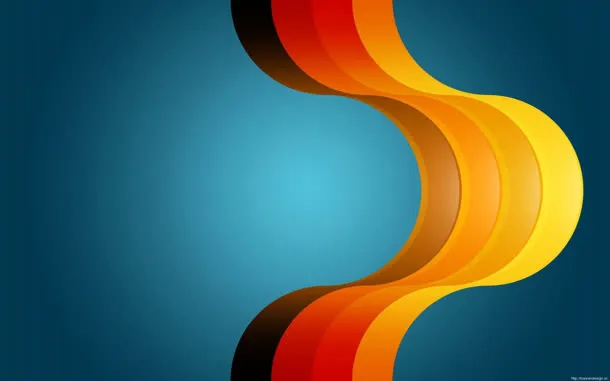 橙色渐变飞翔彩带免抠