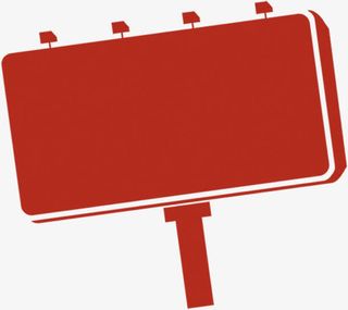 红色木板双11海报标签免抠