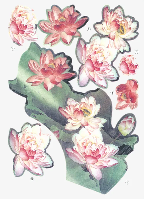 水彩国画免抠