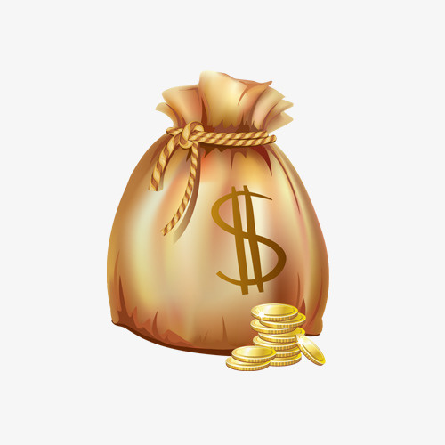 钱袋，金币，金色，装饰-免抠节日其他节日元素