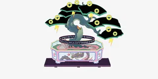 国潮手绘摇钱树元素免抠