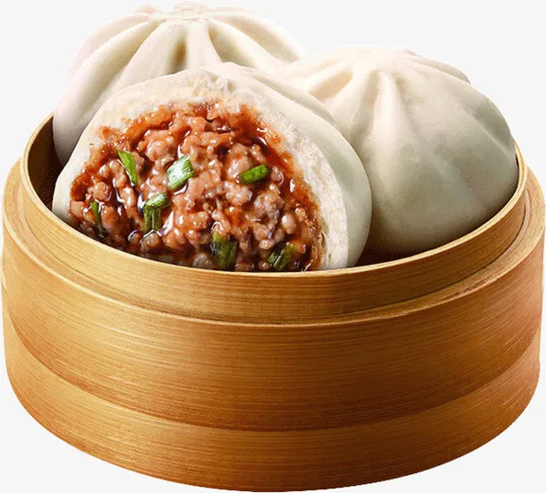 大蒸笼里的肉包子免抠