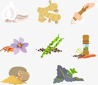 矢量手绘卡通香料免抠