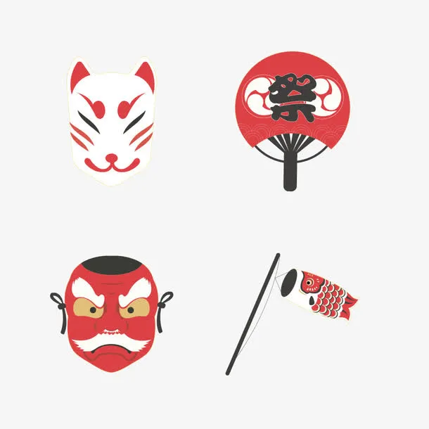 矢量卡通日本新年祭免抠