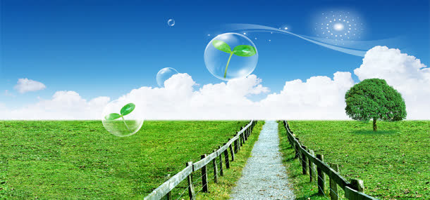 绿色环保背景免抠