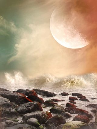 海浪中的岩石免抠