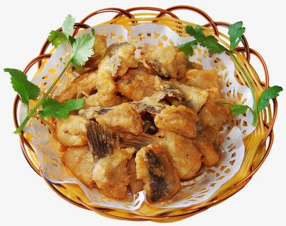 油炸鱼块免抠
