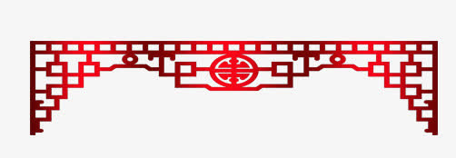 中国红渐变门檐免抠