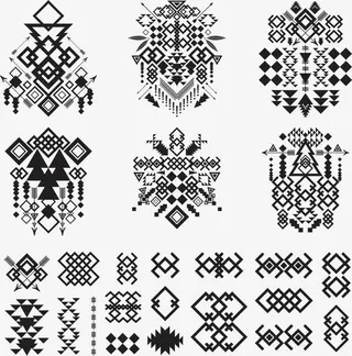 矢量少数民族部落图腾装饰免抠