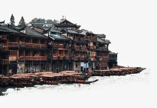 湘西古城摄影照片免抠