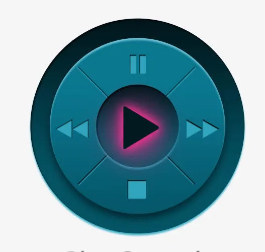 科技感绿色质感播放按钮界面免抠