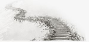 清明节小路朦胧画免抠手绘/卡通手绘元素
