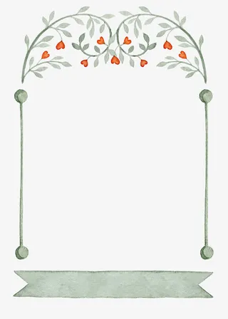 水彩花朵边框免抠