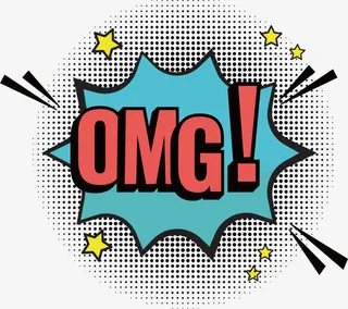 蓝色震惊爆炸贴免抠