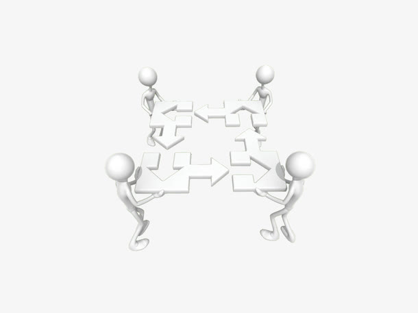 拼图的3d小人免抠
