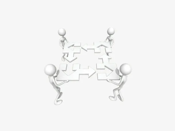 拼图的3d小人免抠