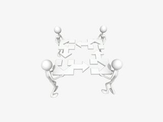 拼图的3d小人免抠