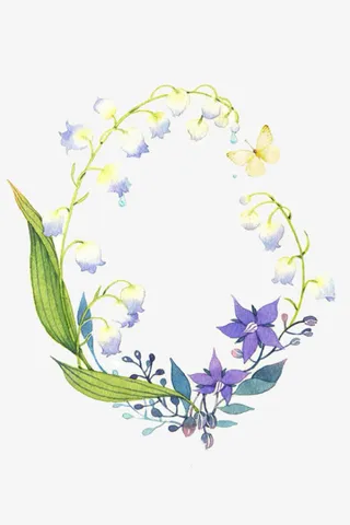 紫色铃铛花环图片素材免抠