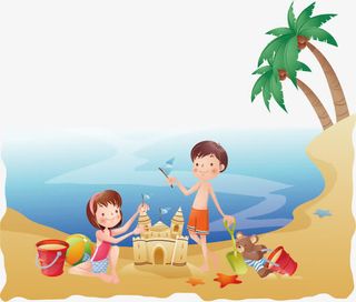 沙滩游戏卡通图免抠
