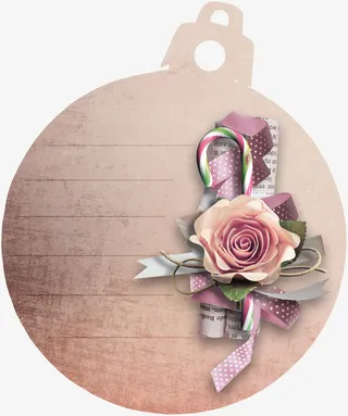 圣诞彩球装饰花朵免抠