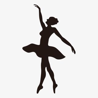 天鹅舞女性舞者剪影矢量免抠图标元素