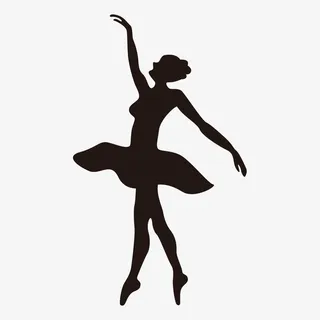 天鹅舞女性舞者剪影矢量免抠图标元素
