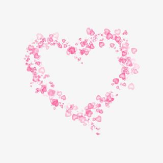 水彩粉色爱心免抠
