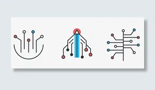 矢量彩色卡通科技线路素材免抠
