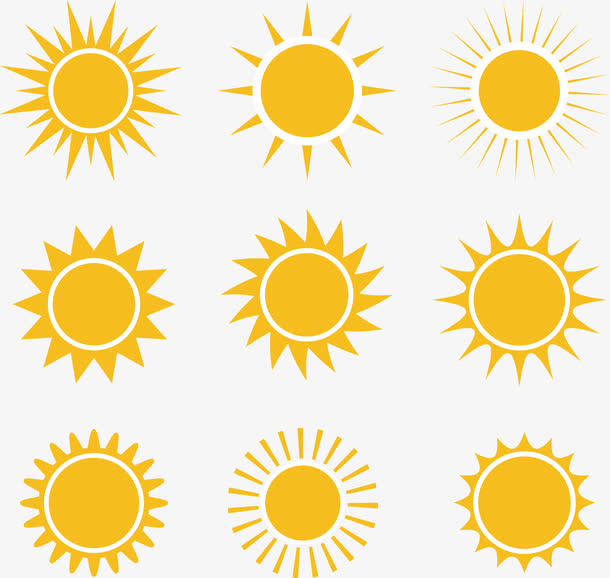 矢量手绘太阳免抠