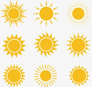 矢量手绘太阳免抠