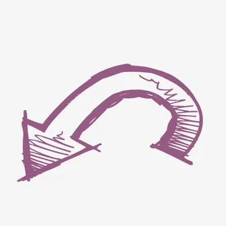 紫色弯曲箭头免抠