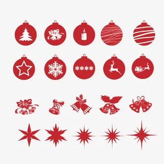 圣诞节 驯鹿 雪花 铃铛 圣诞免抠