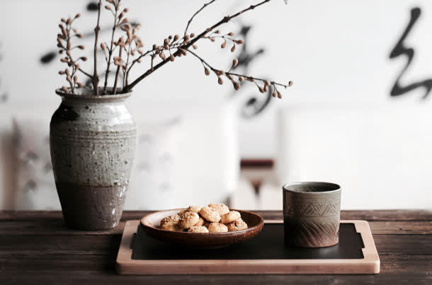 茶艺艺术装饰餐点免抠