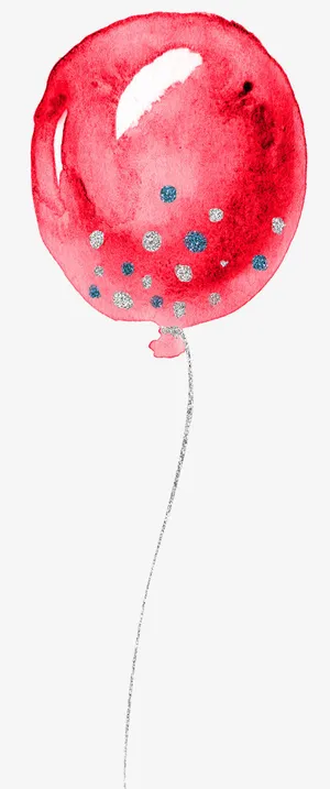 红色点点气球免抠