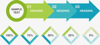 箭头进程图免抠