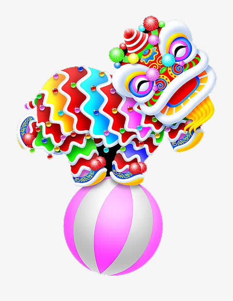 舞狮踩球免抠