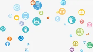 互联网卡通样式宣传海报免抠