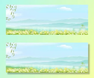 浅蓝色清新手绘春夏新风尚春天踏青花卉背景高清卡通手绘背景