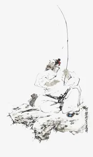 中国风垂钓免抠