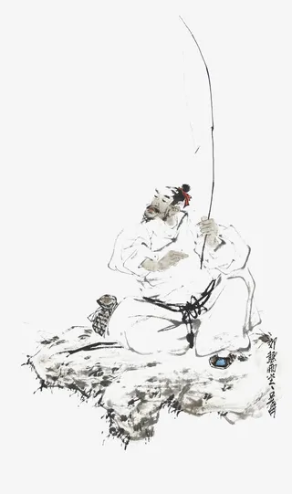 中国风垂钓免抠