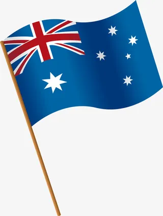 澳洲飘扬国旗免抠