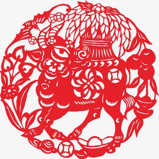 牛年剪纸素材免抠