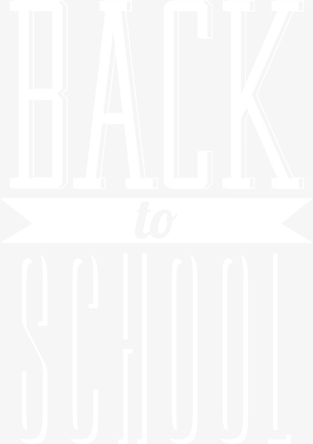 返校开学季白色标签免抠