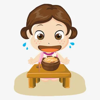 吃饭的小女孩免抠