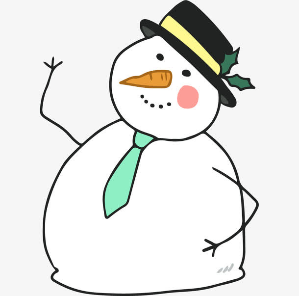 打招呼的雪人免抠