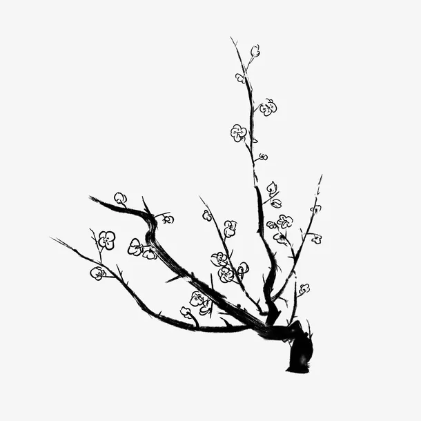 中国风冬至梅花免抠