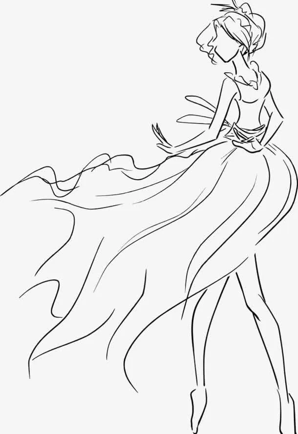 手绘女人免抠
